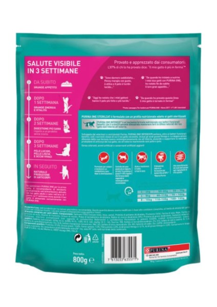 Purina One Somon ve Buğdaylı Kısırlaştırılmış Yetişkin Kedi Maması 800GR.