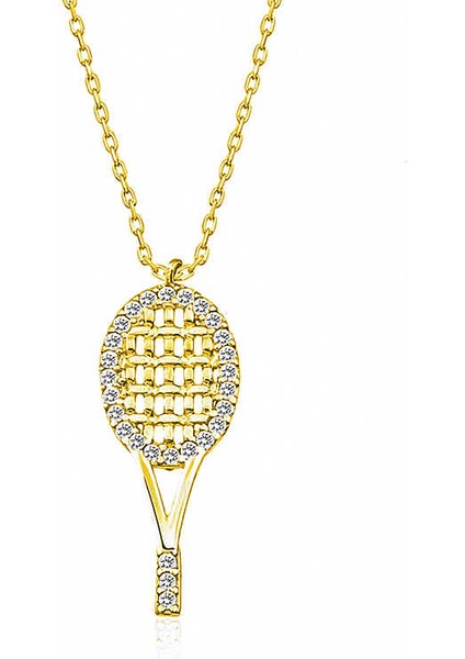 925 Ayar Gümüş Tenis Raketi Kadın Gümüş Kolye