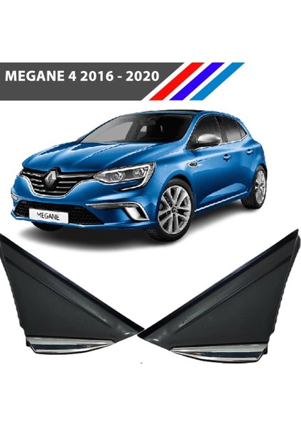 Megane 4 Kelebek Camı Üçgen Bakaliti Sol ve Sağ Takım Krom Detaylı