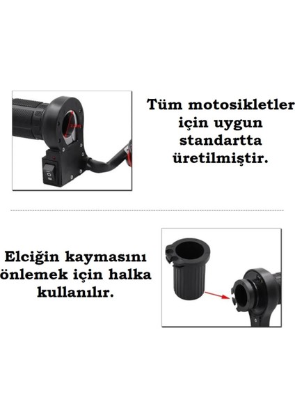 Universal Her Motora Uyumlu - Isıtmalı Elcik Motosiklet Bisiklet El Isıtıcı Elcikler