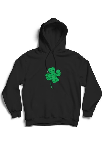 4 Yapraklı Yonca, 4-Leaf Clover, Şans, Luck Kapüşonlu Sweatshirt Hoodie
