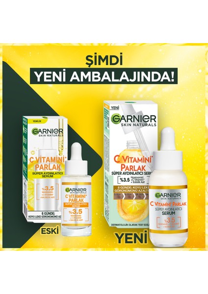 Garnier c Vitamini Parlak Aydınlatıcı Göz Kremi 15ML + Süper Aydınlatıcı Serum 30ML + Makyaj Temizleme Suyu