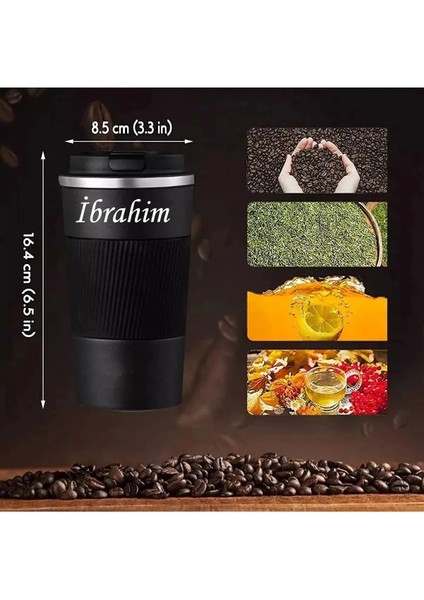 500 ml Kişiye Özel Siyah Termos Mug Kupa, Çay Kahve Kamp Termos, Çift Katmanlı Paslanmaz Çelik Araç Içi Termos modelleri