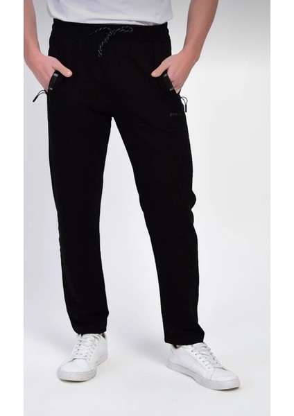 Erkek Siyah Eşofman Altı Boru Paca Beli Lastikli Fermuarlı Cepli Klr Gym As 101 indirimleri