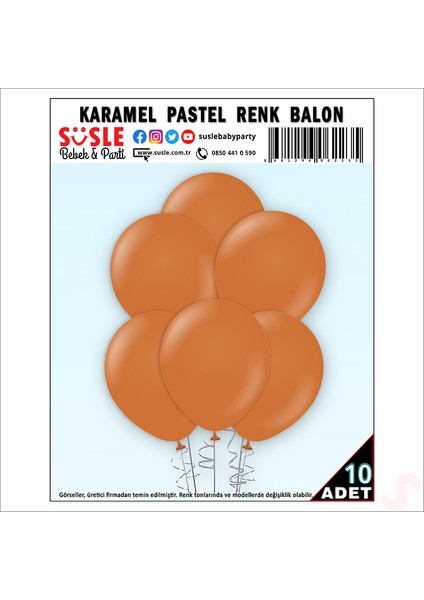 Karamel Kahve Pastel Balon, 30CM x 8 Adet fırsatları