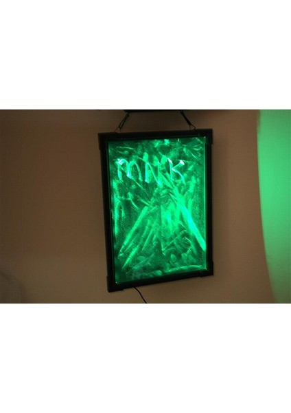 Dekoratif Metal Yazı Tahtası Tabela Okul Tahtası LED Işıklı