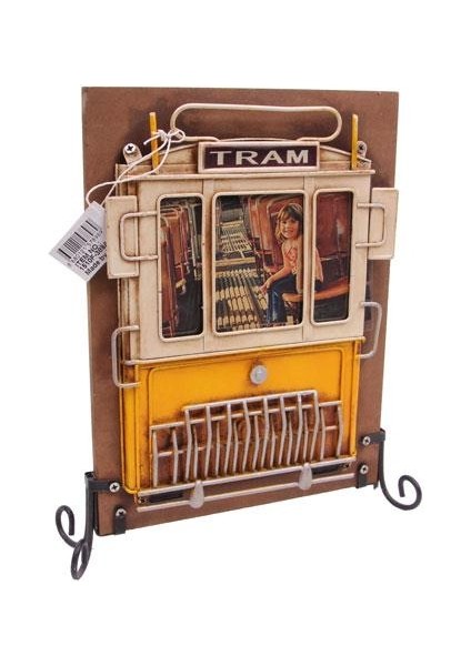 Dekoratif Metal Çerçeve Tramvay Dekorlu Vintage Hediyelik fırsatları