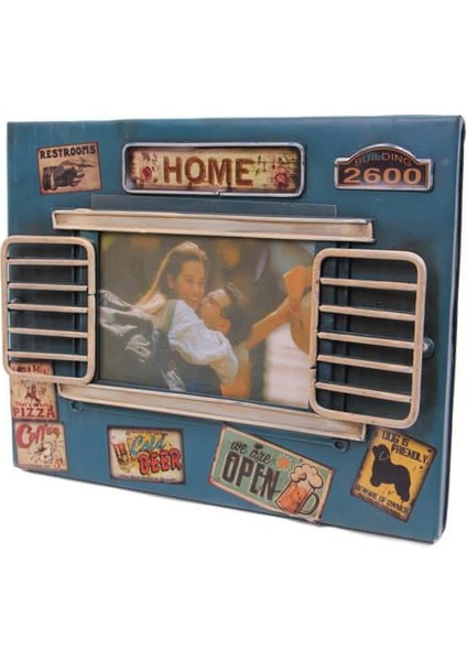 Dekoratif Metal Çerçeve Panjur Temalı Vintage Ev Ofis Hediyelik modelleri