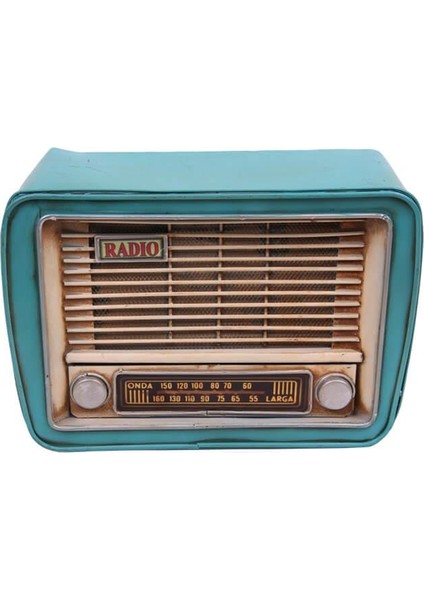 Dekoratif Metal Radyo Kumbaralı Vintage Hediyelik