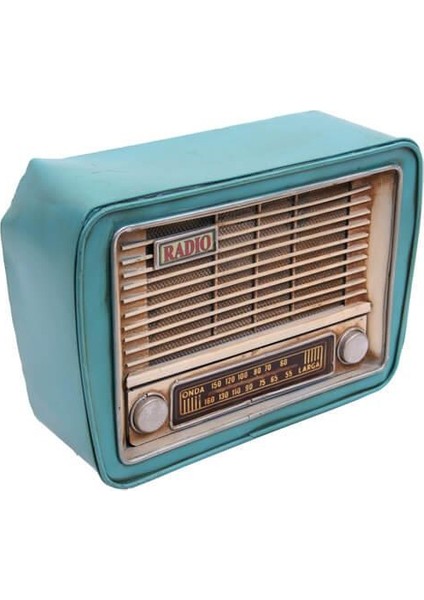 Dekoratif Metal Radyo Kumbaralı Vintage Hediyelik