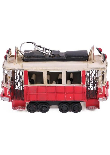 Dekoratif Metal Taksim Tramvay Orta Boy Vintage Biblo Hediyelik