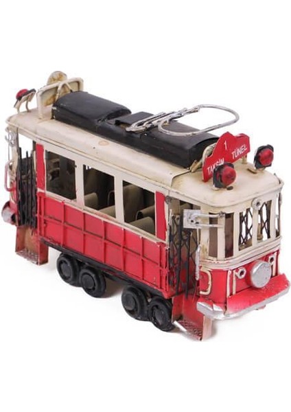 Dekoratif Metal Taksim Tramvay Orta Boy Vintage Biblo Hediyelik