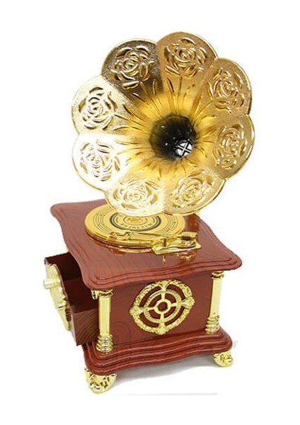 Gramofon Ayaklı Müzikli Vintage Müzik Kutusu Hediyelik