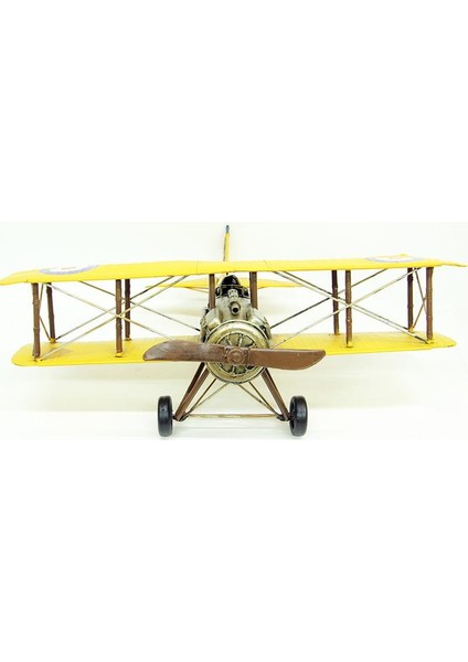Dekoratif Metal Uçak Çift Kanatlı Biblo Dekoratif Hediyelik