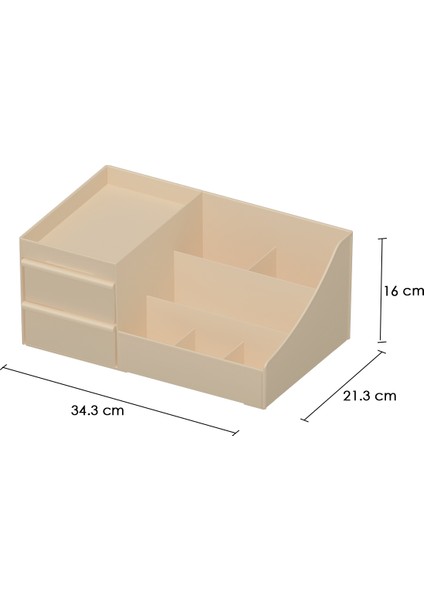 Bonnie Makyaj Kozmetik ve Fırçalık Düzenleyici Organizer 2'li Set Krem