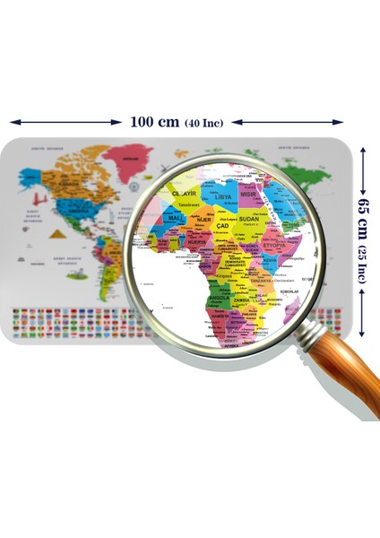 Eğitici - Öğretici Dünya ve Türkiye Haritası Çocuk Odası Duvar Sticker I 3885