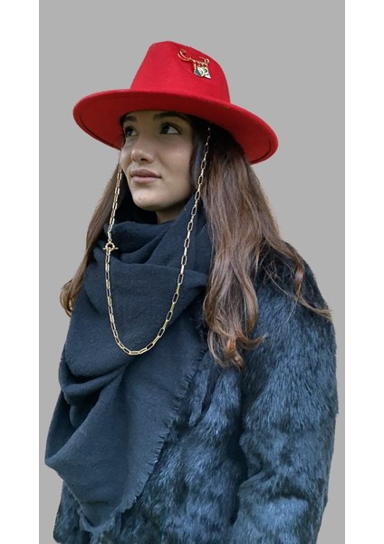 Iğneli Aksesuar Kovboy Keçe Şapka