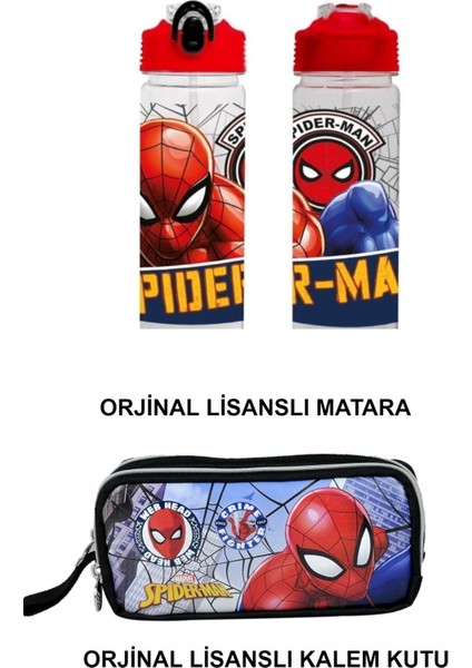 Spiderman Orjinal Lisanslı Su Matarası ve Kalem Kutu