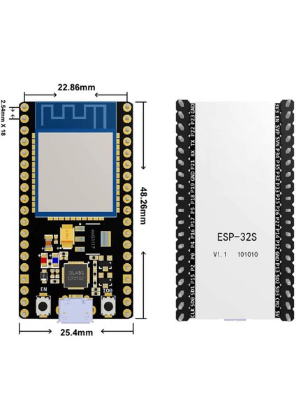 ESP32 38 Pin Micro Bluetooth+Wi-Fi Geliştirme Modülü