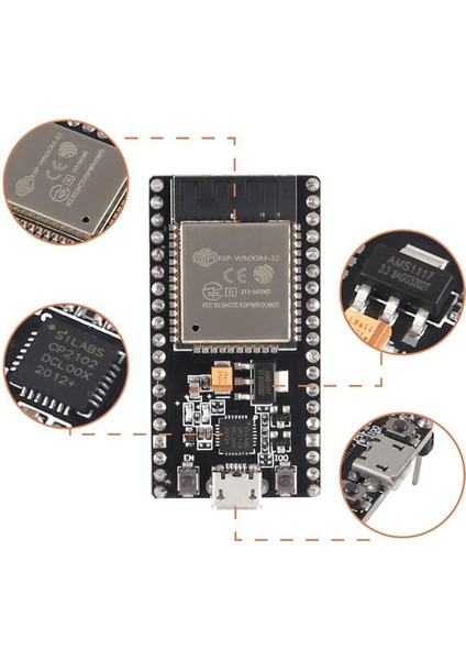 ESP32 38 Pin Micro Bluetooth+Wi-Fi Geliştirme Modülü