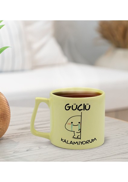 Gift Pastel Sarı Middle Kupa Bardak, Arkadaşa Hediye, Ev Hediyesi, Doğum Günü Hediyesi, Ofis Hediyesi-2