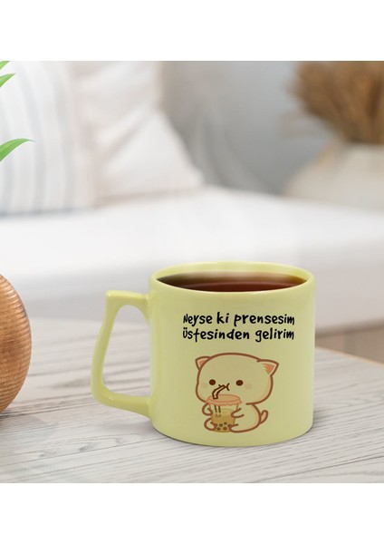 Gift Pastel Sarı Middle Kupa Bardak, Arkadaşa Hediye, Ev Hediyesi, Doğum Günü Hediyesi, Ofis Hediyesi-11