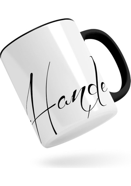 Kişiye Özel El Yazısı Isim Tasarımlı Siyah Kupa Bardak-4