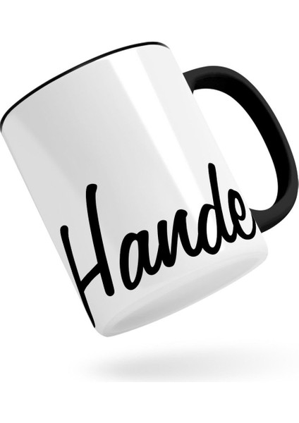 Kişiye Özel El Yazısı Isim Tasarımlı Siyah Kupa Bardak-3