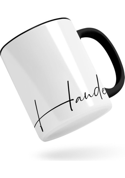 Kişiye Özel El Yazısı Isim Tasarımlı Siyah Kupa Bardak-2