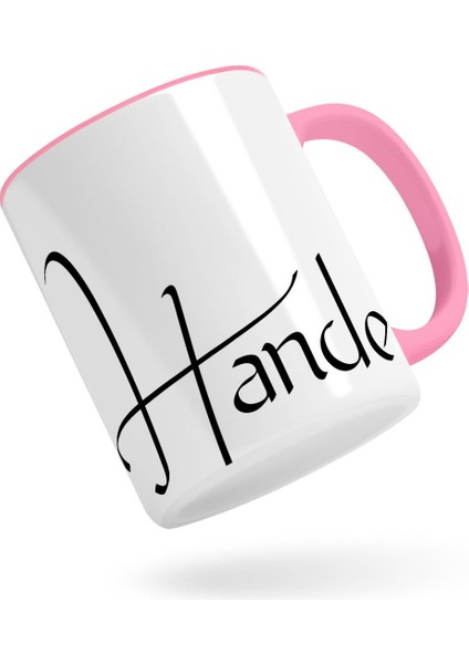 Kişiye Özel El Yazısı Isim Tasarımlı Pembe Kupa Bardak-5