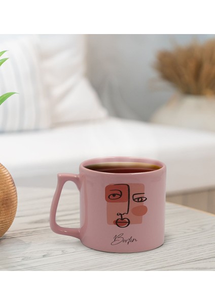 Gift Kişiye Özel Isimli Pastel Pembe Middle Kupa Bardak, Arkadaşa Hediye, Ev Hediyesi, Doğum Günü Hediyesi, Ofis Hediyesi-1