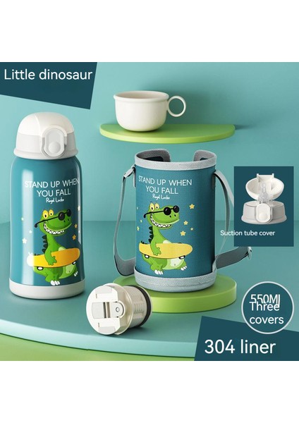 Hayvan Desenli Paslanmaz Çelik Çocuk Termosu 550 ml (Yurt Dışından)