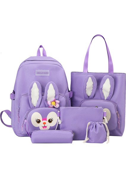 Tavşan Detaylı Çanta Seti-5 Parçalı Set (Yurt Dışından)