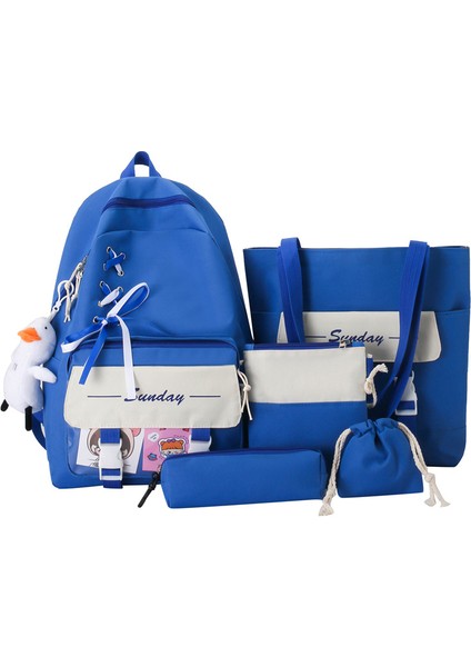 Tavşan Detaylı Çanta Seti-5 Parçalı Set (Yurt Dışından)