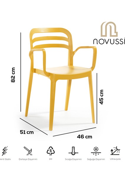 Aspendos Bahçe Balkon Renkli Koltuk Hardal 6'lı Set indirimleri