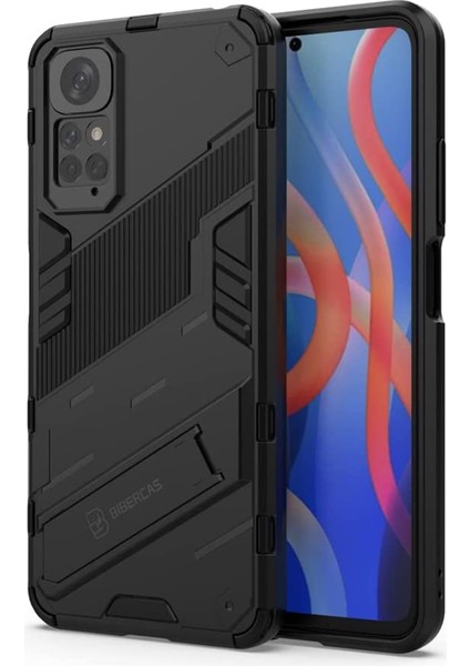 Xiaomi Redmi Note 11S - Note 11 Global Matrix Serisi Armor Standlı Kılıf - Siyah AL3416