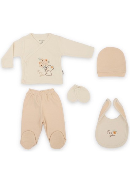 Çiçekli Ayıcık 5'li Bebek Zıbın Seti 27039