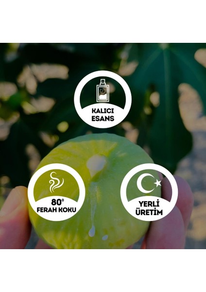 Incir Özü Kolonyası Cam Şişe 200 ml (80 Derece) - (Parfümlü)