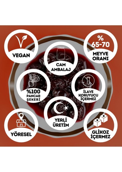 Geleneksel Vişne Reçeli Cam Kavanoz - 450 Gr. (%65-%70 Meyve Oranı)