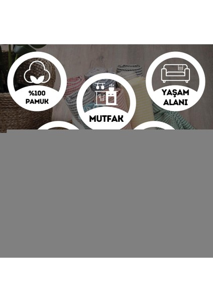 Geleneksel Havlu Pamuk Kumaş Kurulama Bezi Peşkir 1 Adet Hanımeli - Turuncu
