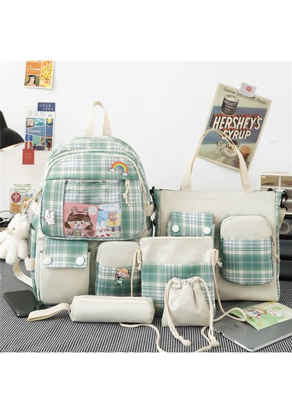 5 Parça Büyük Kapasiteli Okul Çantası Seti (Yurt Dışından)