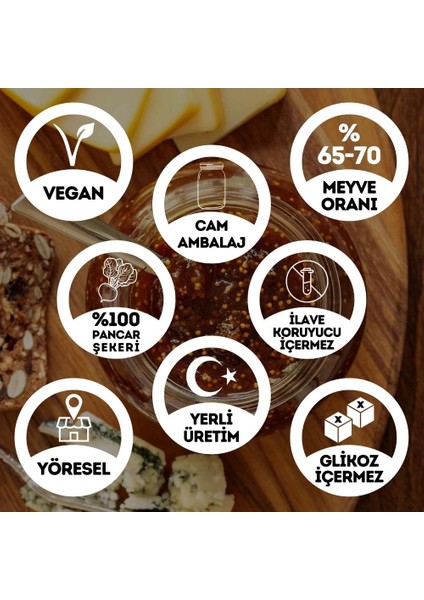 Geleneksel Aydın Kuru Incir Reçeli Cam Kavanoz 450 gr (%65-%70 Meyve Oranı)