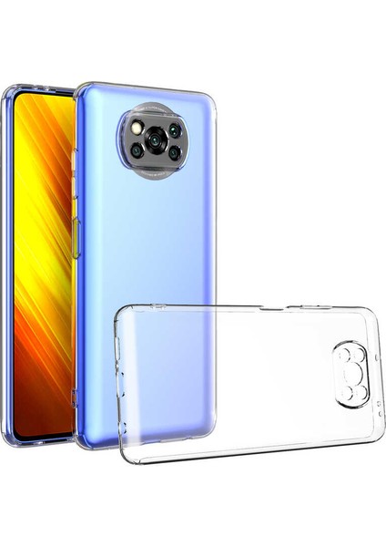 Xiaomi Poco X3 Kamera Korumalı Şeffaf Yumuşak Silikon Kılıf