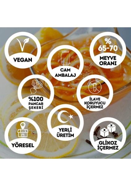 Geleneksel Dilim Limon Reçeli Cam Kavanoz 450 gr (%65-%70 Meyve Oranı) fiyatları