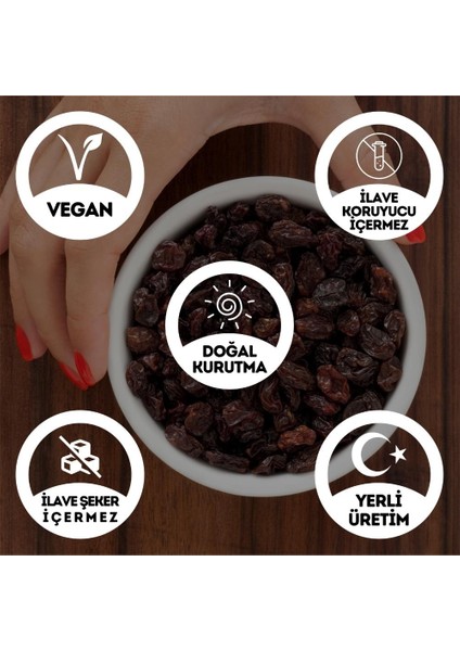 Ayıklanmış Yıkanmış Siyah Çekirdeksiz Kuru Üzüm - 250 Gr. (Koruyucu Içermez) fiyatları