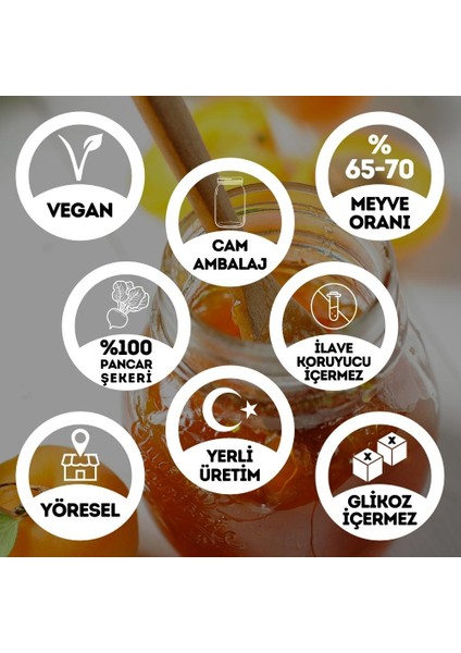 Egeye Dönüş Geleneksel Kayısı Reçeli Cam Kavanoz - 450 Gr. (%65-%70 Meyve Oranı)