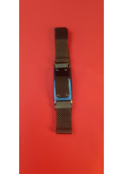 Kişiye Özel Isim Yazılabilen Mıknatıs Kilitli Saat Kordonlu Siyah ve Mavi Renk Çelik Bileklik fırsatları