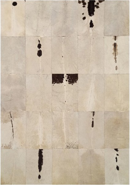 Krem Renk Dana Derisi Patchwork Halı 80 x 150 cm