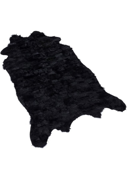 Siyah Renk Özel Kesim Doğal Toskana Kürk Halı 140 x 200 cm fiyatları