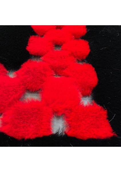 Siyah Kırmızı Peluş Halı 200 x 300 cm indirimleri